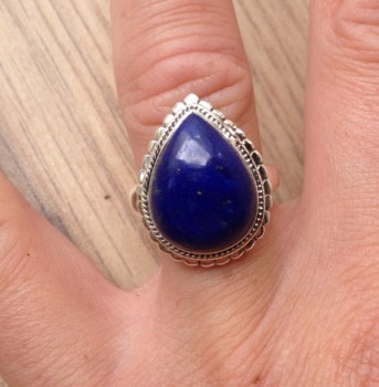 Zilveren ring gezet met Lapis Lazuli ring maat 18 mm